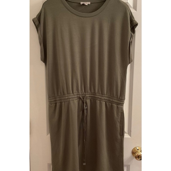 LOFT Outlet Drawstring Pocket Dress - Size XL - Olive Green - Picture 2 of 12